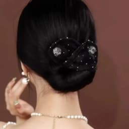 Elegant Flower Diamond Lazy Artifact Magic Hair Clip Mesh Hair Twist Bun Maker Lazy Hair Tie Hair Accessories