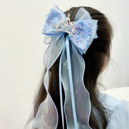 Children's Braided Hair Bow Accessories Princess Crown Hairpin Super Fairy Girl Ponytail Streamer Headgear Spring Clip Top