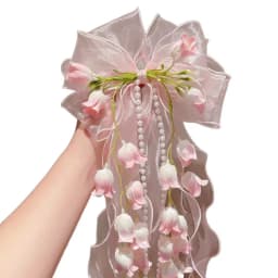 Elegant Lily Valley Bow Barrettes Fresh Floral Hair Clips Vintage Ancient Style Sweet Back Head Ornaments Delicate Ladies