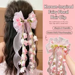 Elegant Lily Valley Bow Barrettes Fresh Floral Hair Clips Vintage Ancient Style Sweet Back Head Ornaments Delicate Ladies