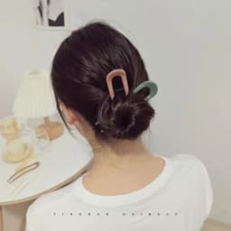 1PC Solid Color U-Shaped Hair Fork Fashion Acetate Hairpin Geometric Design Headwear French Acrylic Sticks Women Girls