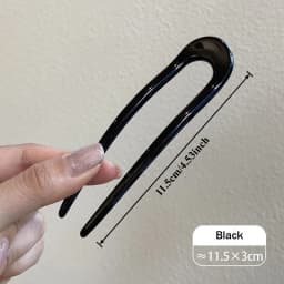 1PC Solid Color U-Shaped Hair Fork Fashion Acetate Hairpin Geometric Design Headwear French Acrylic Sticks Women Girls