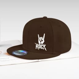 Cool Rock Hand Printed Black Snapback Adjustable Casual Hip Hop Outdoor Unisex Hard Brim Baseball Cap For Men