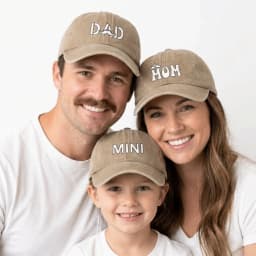 DAD MOM MINI Printed dad mama mini Love Caps Washed Cotton Adjustable Parent-Unisex Baseball Hats Embroidery Baseball Cap