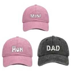 DAD MOM MINI Printed dad mama mini Love Caps Washed Cotton Adjustable Parent-Unisex Baseball Hats Embroidery Baseball Cap