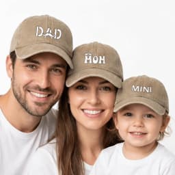 DAD MOM MINI Printed dad mama mini Love Caps Washed Cotton Adjustable Parent-Unisex Baseball Hats Embroidery Baseball Cap