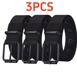 3pcs Men's Casual Canvas Belt, Golf Belt, Durable Outdoor Sports Pants Belt, Jeans Belt, Suitable for Daily Leisure and Sports