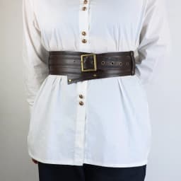 Viking Faux Leather Lace-up Waspie Corset Belt for Women，Renaissance Wide Cinch Belt, for Holiday LARP, Medieval Daily Wear, Car