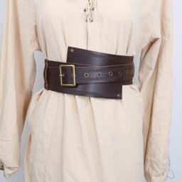 Viking Faux Leather Lace-up Waspie Corset Belt for Women，Renaissance Wide Cinch Belt, for Holiday LARP, Medieval Daily Wear, Car