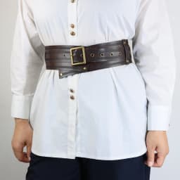 Viking Faux Leather Lace-up Waspie Corset Belt for Women，Renaissance Wide Cinch Belt, for Holiday LARP, Medieval Daily Wear, Car