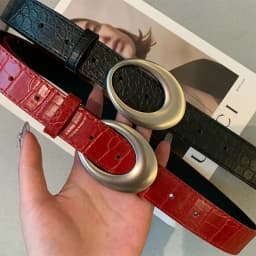 Women's American Retro Crocodile Belt, Oval Metal Buckle, Multi-color, For Jeans, Must-have For Vintage Outfits
