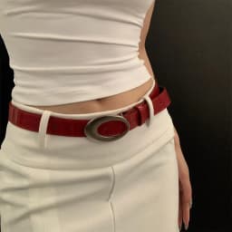 Women's American Retro Crocodile Belt, Oval Metal Buckle, Multi-color, For Jeans, Must-have For Vintage Outfits