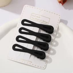 4Pcs Black Frosted Hair Clip Fashionable Trendy Hair Clips Hair Accessories Temperament Women Accessories Versatile Hair Clip