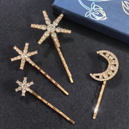 Crystal Star Hair Clip Pins For Bridal Women Girls Fashion Metal Hairpins Wedding Barrettes Bride Decorate Hair Accessories