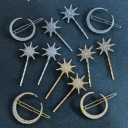 Crystal Star Hair Clip Pins For Bridal Women Girls Fashion Metal Hairpins Wedding Barrettes Bride Decorate Hair Accessories