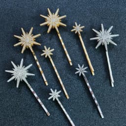Crystal Star Hair Clip Pins For Bridal Women Girls Fashion Metal Hairpins Wedding Barrettes Bride Decorate Hair Accessories