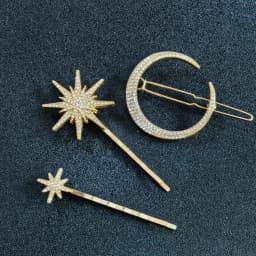 Crystal Star Hair Clip Pins For Bridal Women Girls Fashion Metal Hairpins Wedding Barrettes Bride Decorate Hair Accessories