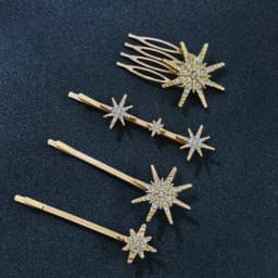 Crystal Star Hair Clip Pins For Bridal Women Girls Fashion Metal Hairpins Wedding Barrettes Bride Decorate Hair Accessories