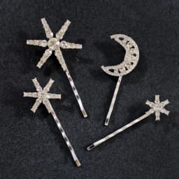 Crystal Star Hair Clip Pins For Bridal Women Girls Fashion Metal Hairpins Wedding Barrettes Bride Decorate Hair Accessories