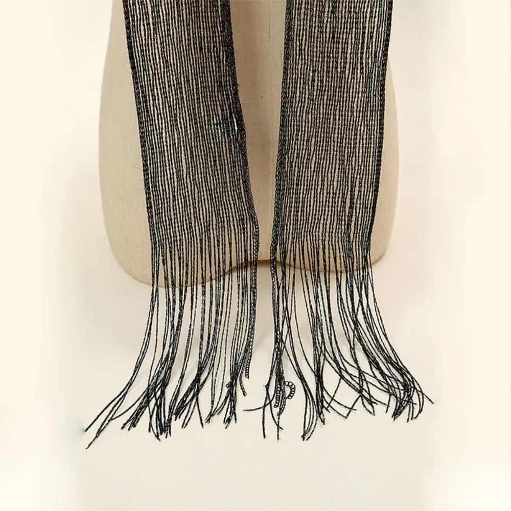 Fashion Thin Long Tassel Scarf Vintage Retro Scarf Headband Luxury Brand Designer Multi-purpose Neckwear Scarf