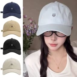 Fashion Embroidery Baseball Cap Cartoon Cat Breathable Sunshade Hat Adjustable Summer Cap