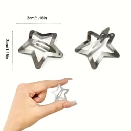 10PCS Star-Shaped Hair Clips Y2K Silver Star Hair Clips for Girls Metal Snap Clip Hairpins Barrettes Hair Grip Jewel Hair Access