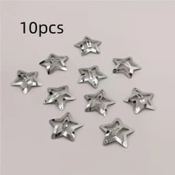 10PCS Star-Shaped Hair Clips Y2K Silver Star Hair Clips for Girls Metal Snap Clip Hairpins Barrettes Hair Grip Jewel Hair Access
