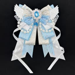 1Pc Cute Bowknot Brooch Pin, 6 Colors, Gemstone Heavy Craft Ribbon Bead Chain Color-Block Handmade DIY Finished Product, Anime Lolita Cosplay, Comic Con, Anime Decoration, Bag and Backpack Decoration Bowknot Pin
