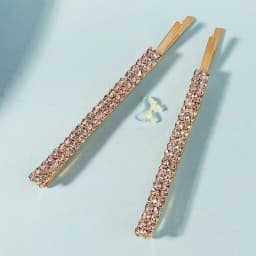 2pcs Metal Rhinestone Hair Clips For Wedding Party Simple Bridal Hairpins Fashion Alloy Bobby-Pin Set Marriage Diamond Barrettes