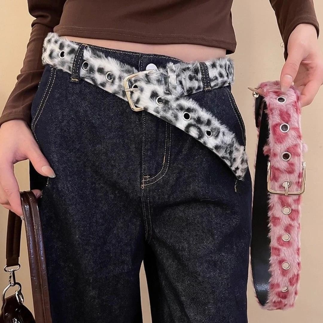 Suede Waist Belt for Women Y2K Style Trendy Waist Belt Pink/White Sexy Jeans Accessory Versatil Hip-Hop Style Streetwear