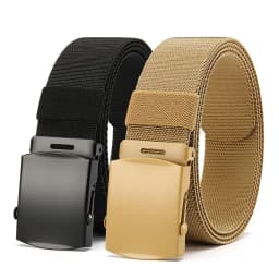 New Golf Sports Elastic Belt Tactical Belt Metal Automatic Buckle Tough Stretch Nylon Men Military Belt 125CM