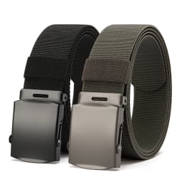 New Golf Sports Elastic Belt Tactical Belt Metal Automatic Buckle Tough Stretch Nylon Men Military Belt 125CM