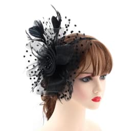 Women Girls Wedding Hair Fascinators Mesh Flower Fascinator Hat Feathers Hair Clip Alice Headband Clip Tea Party Headband