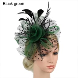 Women Girls Wedding Hair Fascinators Mesh Flower Fascinator Hat Feathers Hair Clip Alice Headband Clip Tea Party Headband