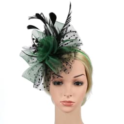 Women Girls Wedding Hair Fascinators Mesh Flower Fascinator Hat Feathers Hair Clip Alice Headband Clip Tea Party Headband