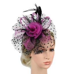 Women Girls Wedding Hair Fascinators Mesh Flower Fascinator Hat Feathers Hair Clip Alice Headband Clip Tea Party Headband
