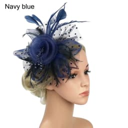 Women Girls Wedding Hair Fascinators Mesh Flower Fascinator Hat Feathers Hair Clip Alice Headband Clip Tea Party Headband