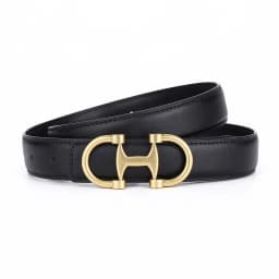 Fashionable Women's Versatile Decoration Jeans with Cowhide Belt; Ladies' High-End Business Fashion in Stock.