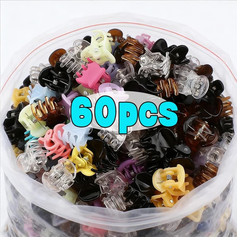 10-60pcs Mini Hair Claw Clips for Women Girls Korean Clear Black Plastic Clips Hairpin Kids Girls Hair Styling Accessories