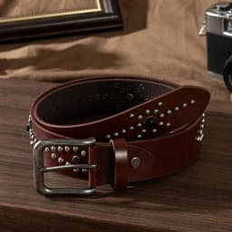 Fashion Rivet Buckle Waist Belt Jeans Style Genuine Leather Jeans Belt Versatile Decorative Belt Men Women