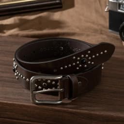 Fashion Rivet Buckle Waist Belt Jeans Style Genuine Leather Jeans Belt Versatile Decorative Belt Men Women