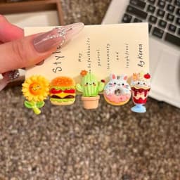 5Pcs Cute Popsicle Ice Cream Hair Clips Colorful Mini Kawaii Barrettes for Women Girls Kids Daily Party Hair Accessories Gift
