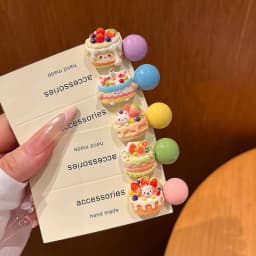 5Pcs Cute Popsicle Ice Cream Hair Clips Colorful Mini Kawaii Barrettes for Women Girls Kids Daily Party Hair Accessories Gift