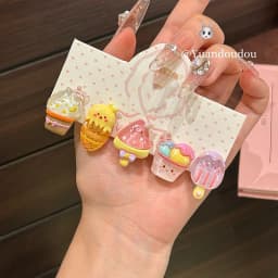 5Pcs Cute Popsicle Ice Cream Hair Clips Colorful Mini Kawaii Barrettes for Women Girls Kids Daily Party Hair Accessories Gift