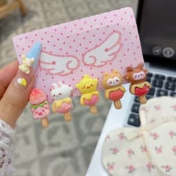 5Pcs Cute Popsicle Ice Cream Hair Clips Colorful Mini Kawaii Barrettes for Women Girls Kids Daily Party Hair Accessories Gift