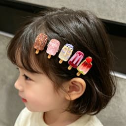 5Pcs Cute Popsicle Ice Cream Hair Clips Colorful Mini Kawaii Barrettes for Women Girls Kids Daily Party Hair Accessories Gift