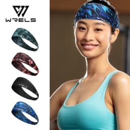 WRELS Anti-Slip Sports Headband Sweat Absorbing Headband Women Men Elastic Gym Fitness Running Yoga Headwrap Breathable Hairband