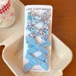 2026 4PCS/Set Kids Hair Clips Gingham Floral Bow Hair Barrettes No Hurt Hair Non Slip Soft Fabric Toddler Girls Accessories Gift