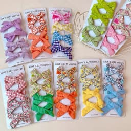2026 4PCS/Set Kids Hair Clips Gingham Floral Bow Hair Barrettes No Hurt Hair Non Slip Soft Fabric Toddler Girls Accessories Gift