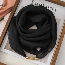 Neck Protection Soft Cotton Magnetic Scarf 65x65cm Floral Print Square Scarf Magnetic Buckle Women Neckerchief Women Fashion